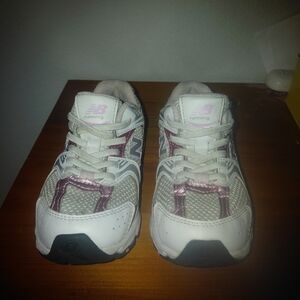 New Balance White and Pink Running Shoes